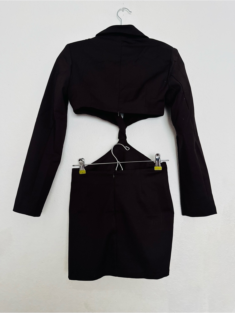 Simmi Petite Twist Front Cut Out Blazer Dress in Chocolate Size 0